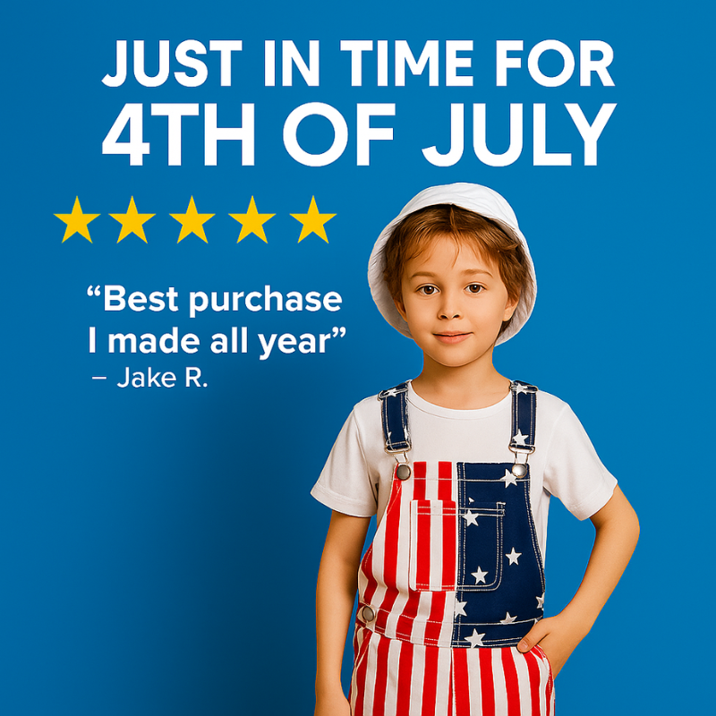 American Flag Kids Overalls