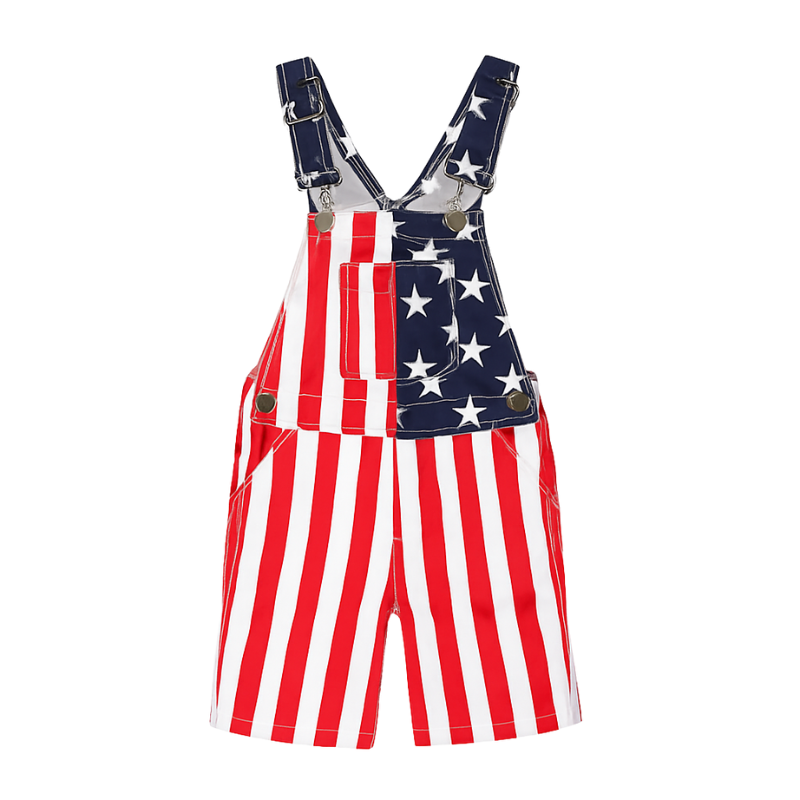 American Flag Kids Overalls